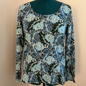 Talbots Misses XL Print Knit Longsleeve Top
